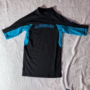 Quiksilver Black and Blue Rash Guard Swim Shirt